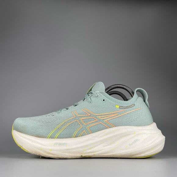 Asics Gel-Nimbus 26 Womens Size 8 Green White Athletic Running Shoes Sneaker GUC - Picture 1 of 9